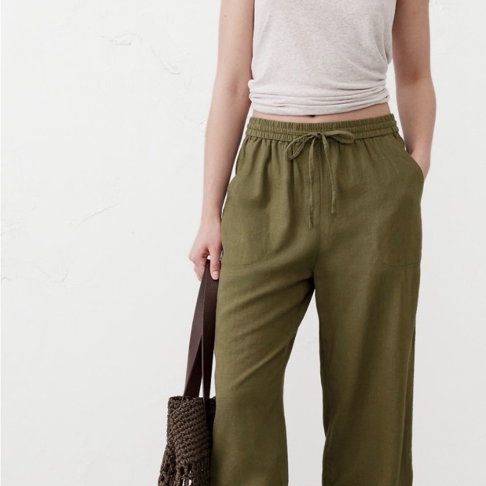 Banana Republic Olive Wide Leg Pants
